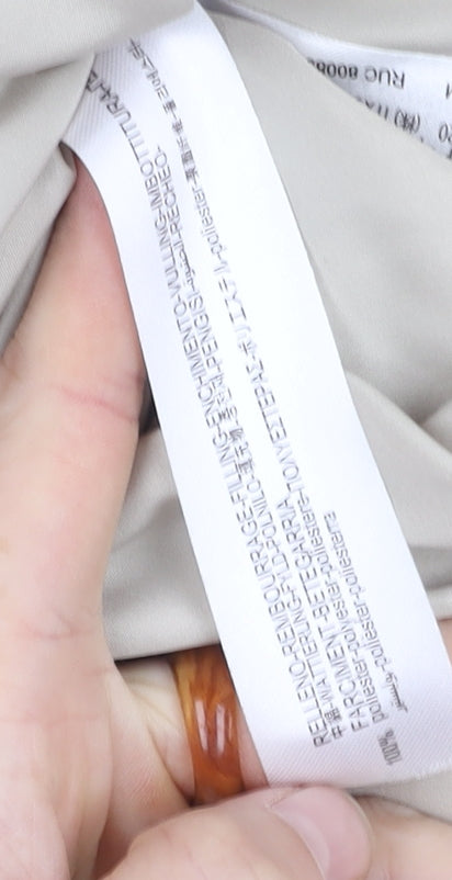 Zara Women's Beige Puffer Jacket M Hooded Long