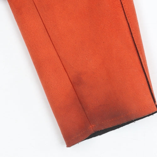 River Island Women's Orange Biker Jacket Size 6 Slim Fit