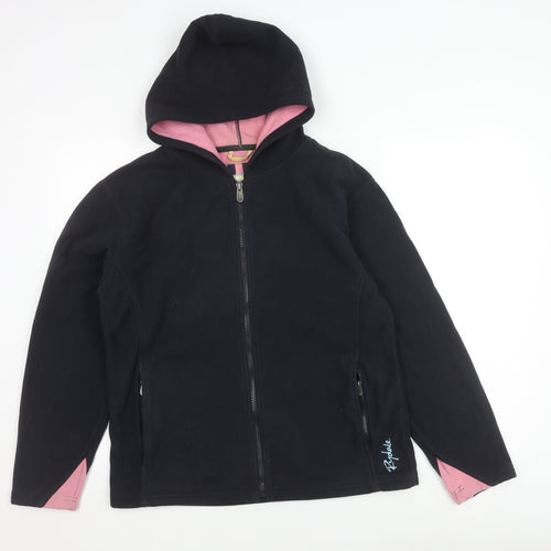 Rydale Women's Black Fleece Jacket L Full Zip Hooded Outdoor