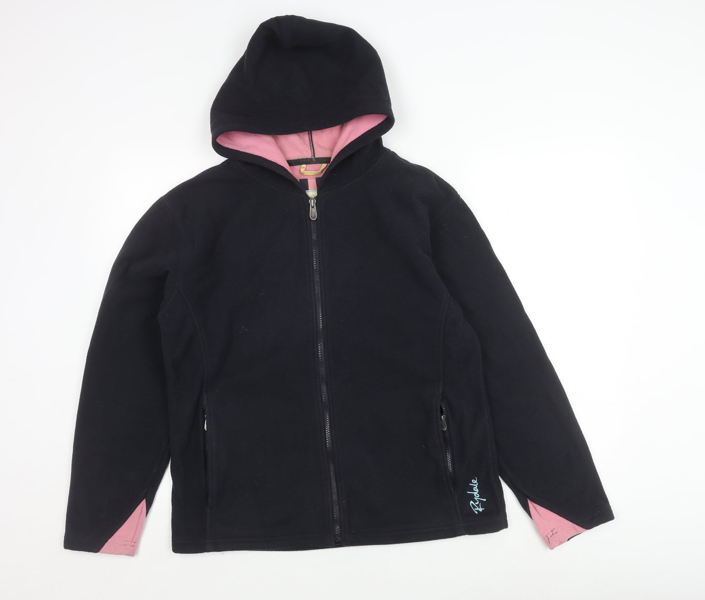 Rydale Women's Black Fleece Jacket L Full Zip Hooded Outdoor