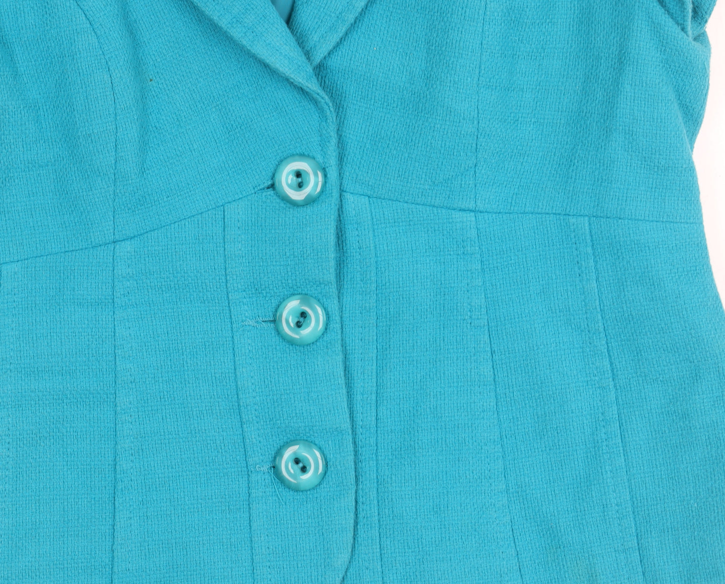 M&Co Women's Blue Short Sleeve Button-Up Shirt