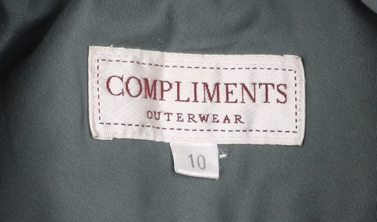 Compliments Women's Grey Mid-Length Jacket Size 10