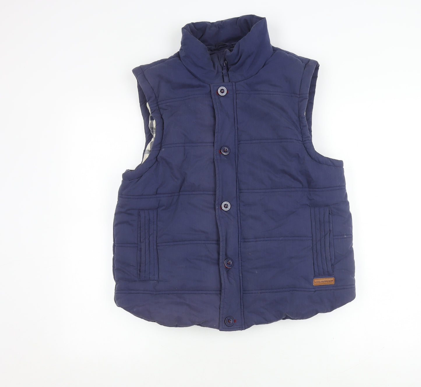 Urban Beach Men's Blue Puffer Waistcoat Size M - Casual