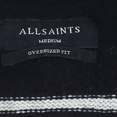 AllSaints Women's Black Striped Jumper, Medium