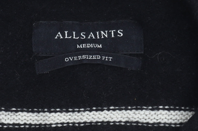 AllSaints Women's Black Striped Jumper, Medium