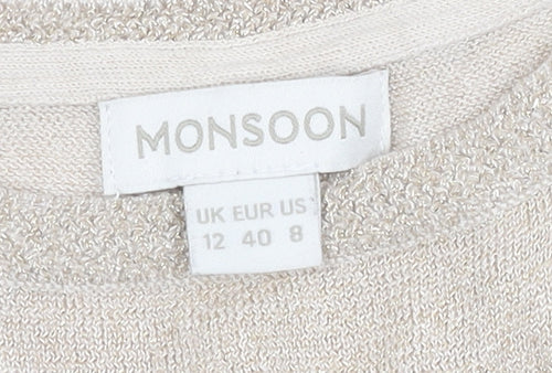 Monsoon Women's Beige Knit Top Size 12
