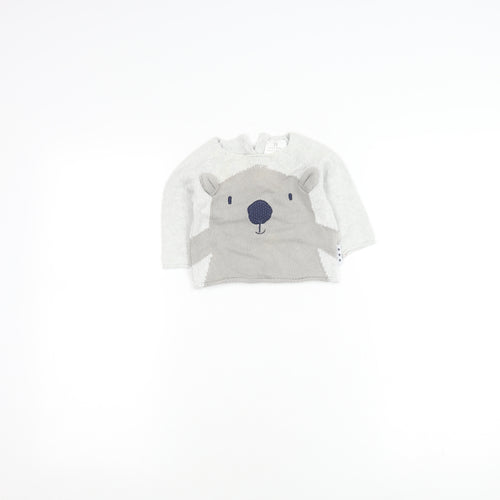 Next Unisex Grey Animal Pullover Jumper 3-6 Months