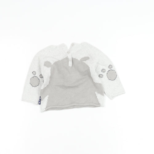 Next Unisex Grey Animal Pullover Jumper 3-6 Months