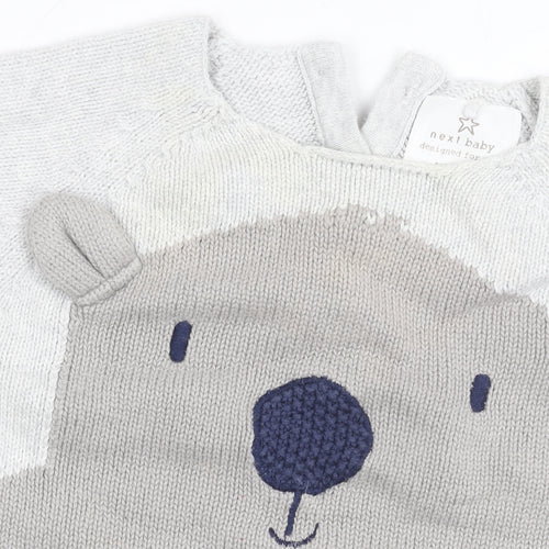 Next Unisex Grey Animal Pullover Jumper 3-6 Months