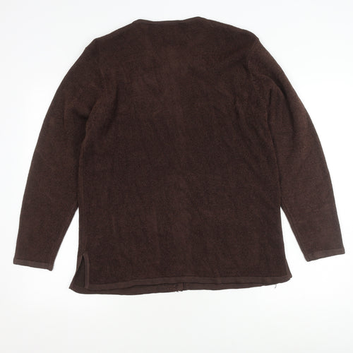 Avant Garde Women's Brown Cardigan M Beaded Accent