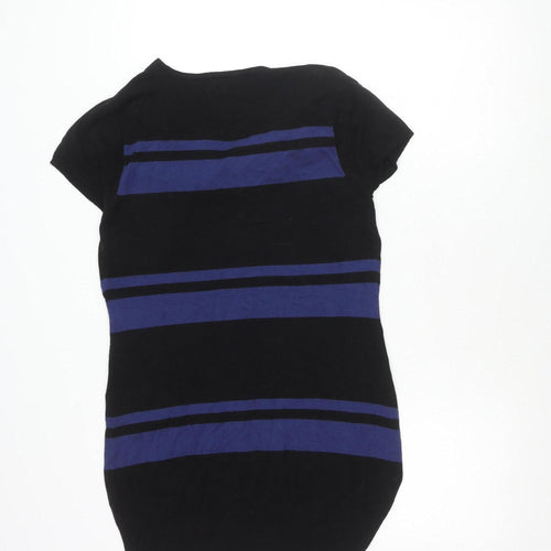 Monari Women's Black Striped Dress, Size 14