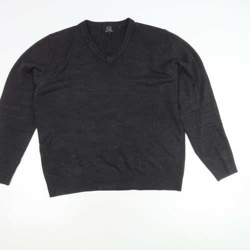 Hutson Harbour Men's Grey V-Neck Pullover Jumper M