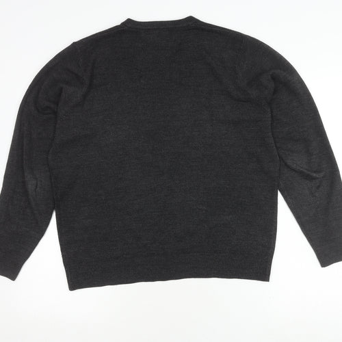 Hutson Harbour Men's Grey V-Neck Pullover Jumper M