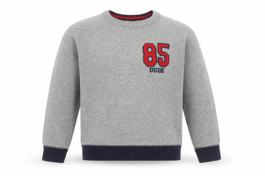 Koton Kids Boys Grey Crew Neck Pullover Jumper Size 5-6