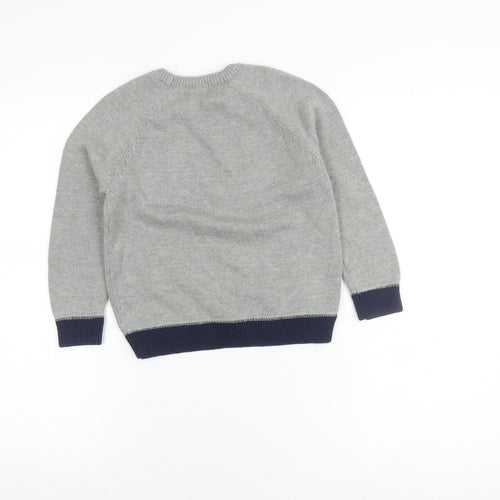 Koton Kids Boys Grey Crew Neck Pullover Jumper Size 5-6