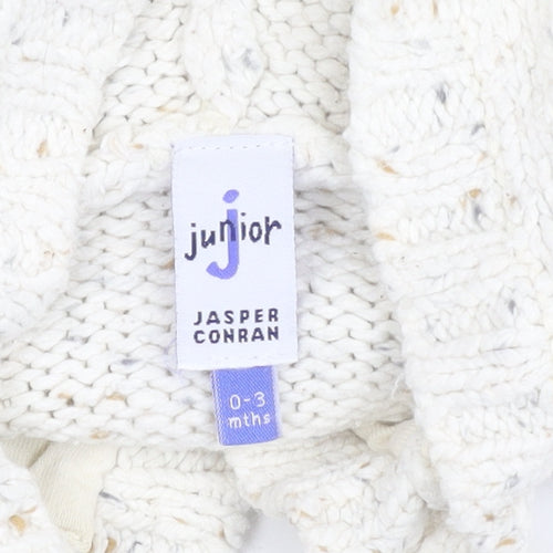 Jasper Conran Ivory Unisex Baby Cardigan 0-3 Months