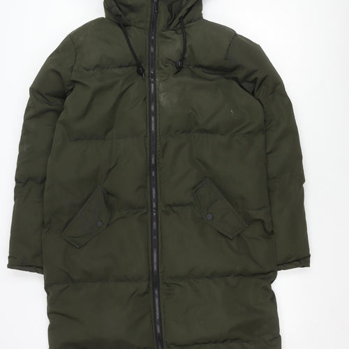 Brave Soul Women's Green M Puffer Jacket Hooded