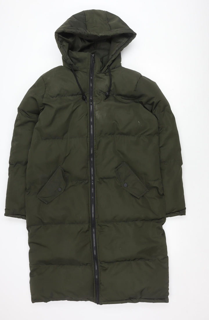 Brave Soul Women's Green M Puffer Jacket Hooded