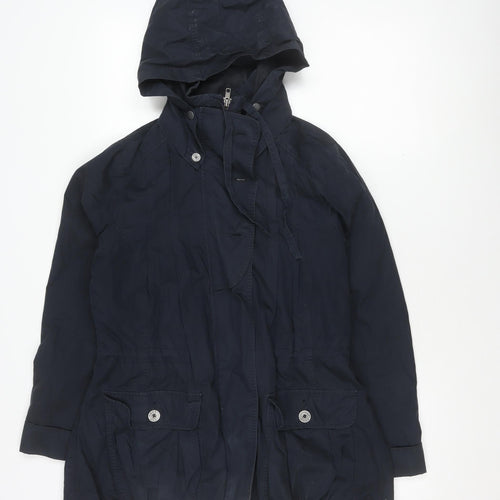 Fat Face Women's Black Hooded Parka Jacket Size 10