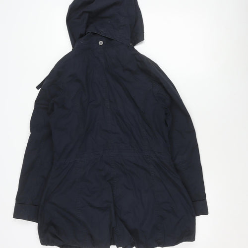 Fat Face Women's Black Hooded Parka Jacket Size 10