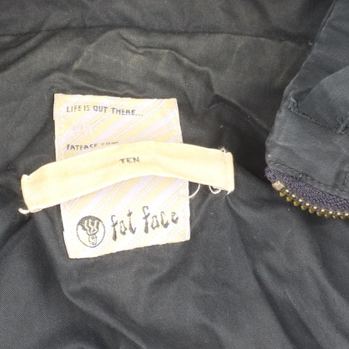 Fat Face Women's Black Hooded Parka Jacket Size 10