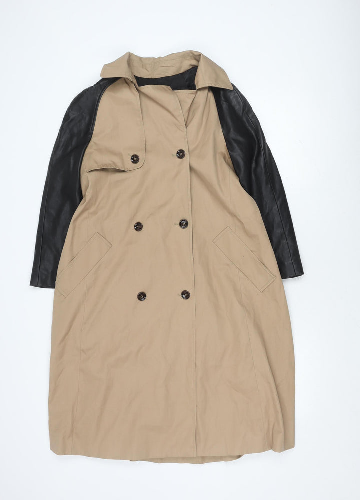 Zara Women Beige Long Trench Coat Size S