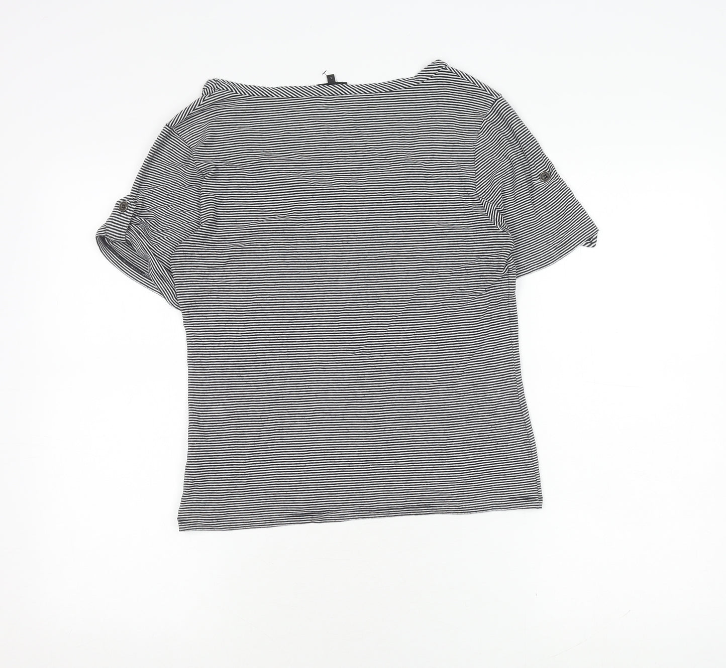 Jaeger Women’s Black Striped T-Shirt, Size L