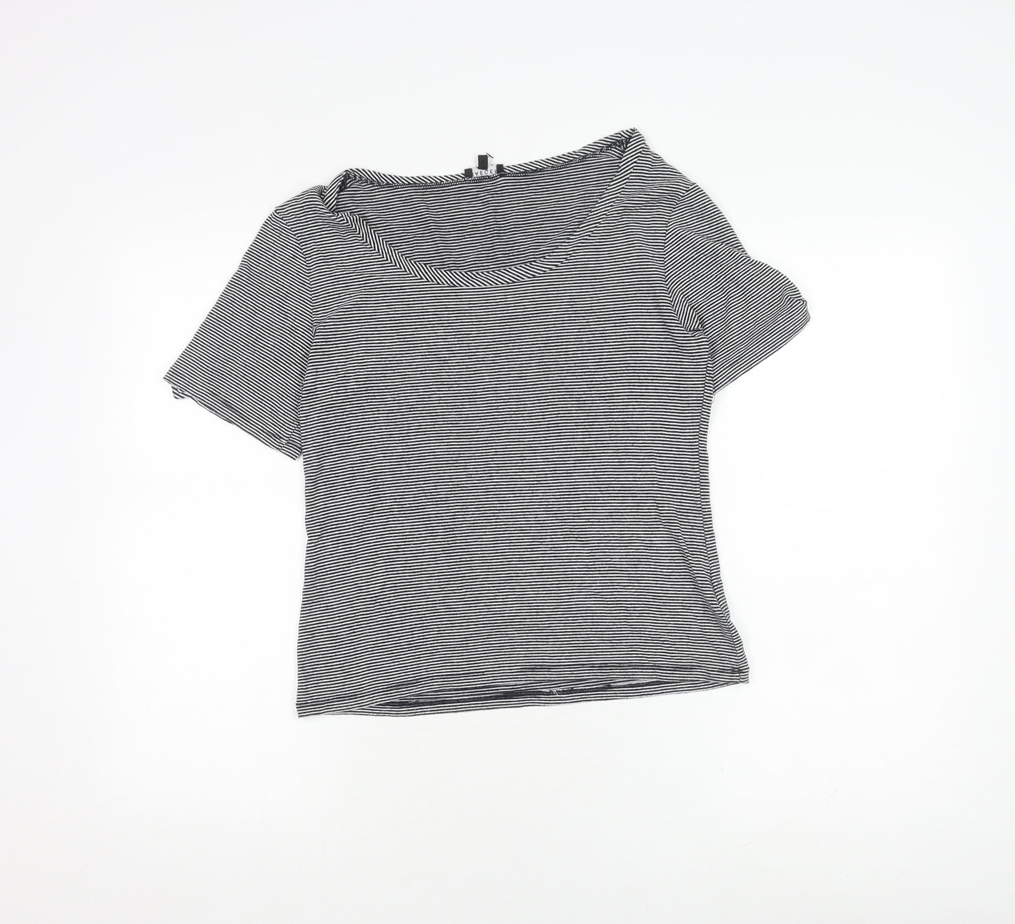 Jaeger Women’s Black Striped T-Shirt, Size L