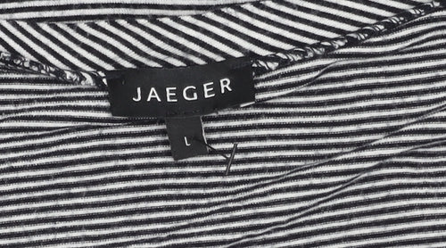 Jaeger Women’s Black Striped T-Shirt, Size L