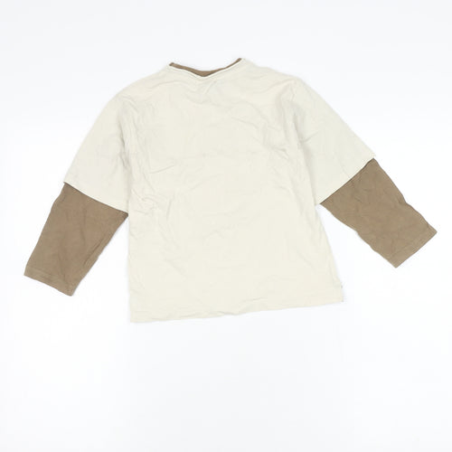 Next Boys Beige Graphic Long Sleeve T-Shirt 4 Years