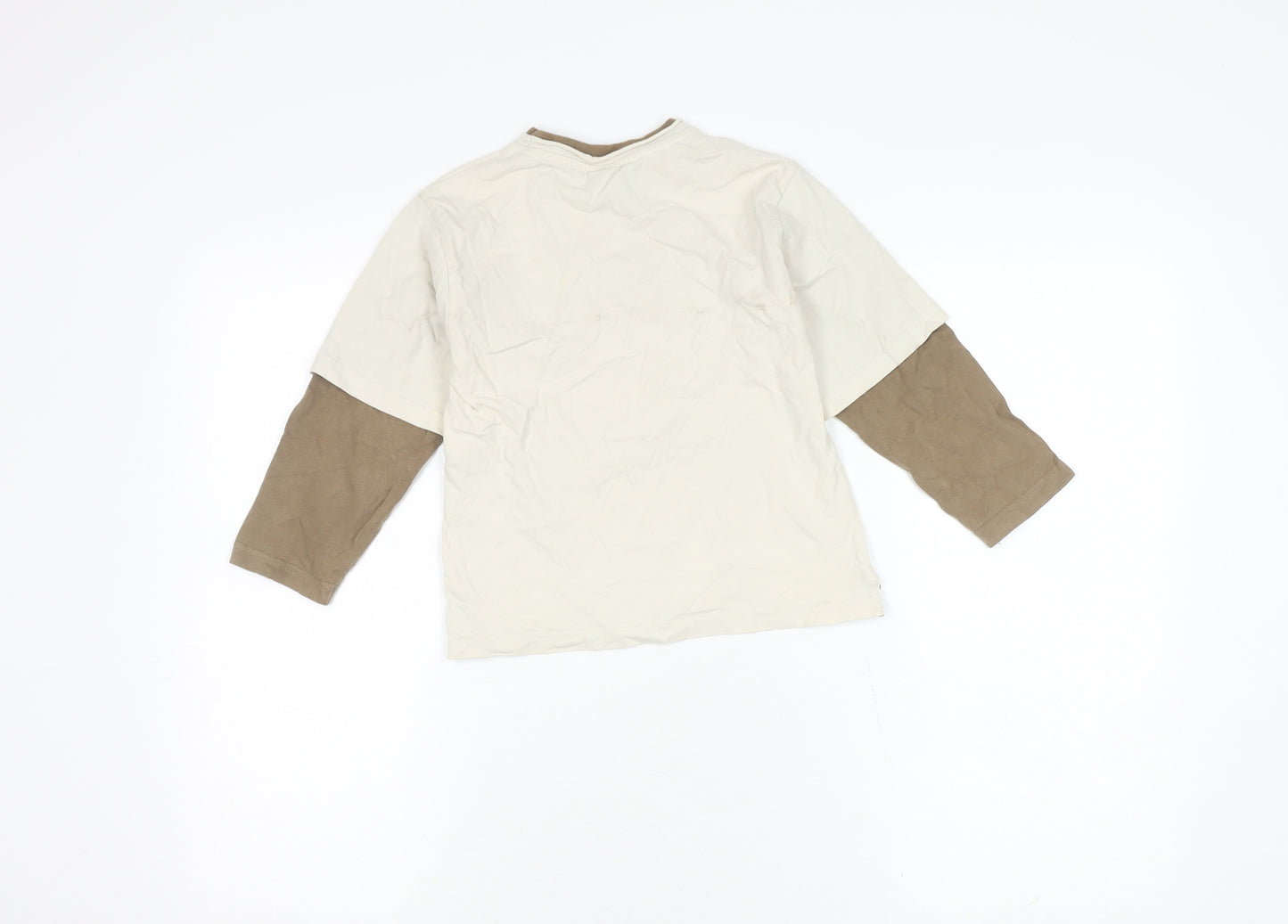 Next Boys Beige Graphic Long Sleeve T-Shirt 4 Years