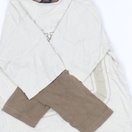 Next Boys Beige Graphic Long Sleeve T-Shirt 4 Years