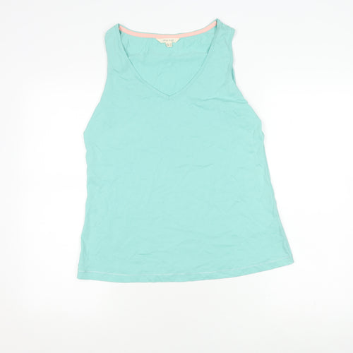 White Stuff Women's Blue Cotton Tank Top UK 12