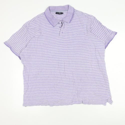 James Pringle Men's Purple Striped Polo Shirt XL