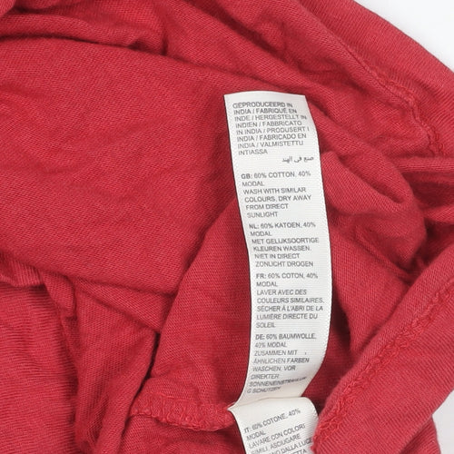 FatFace Women's Red V-Neck T-Shirt, Size 6, Casual Look