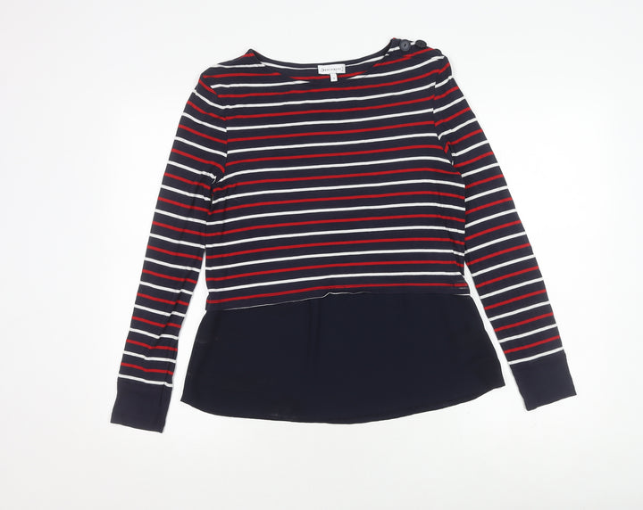 Warehouse Women's Multicoloured Striped Top, Size 12