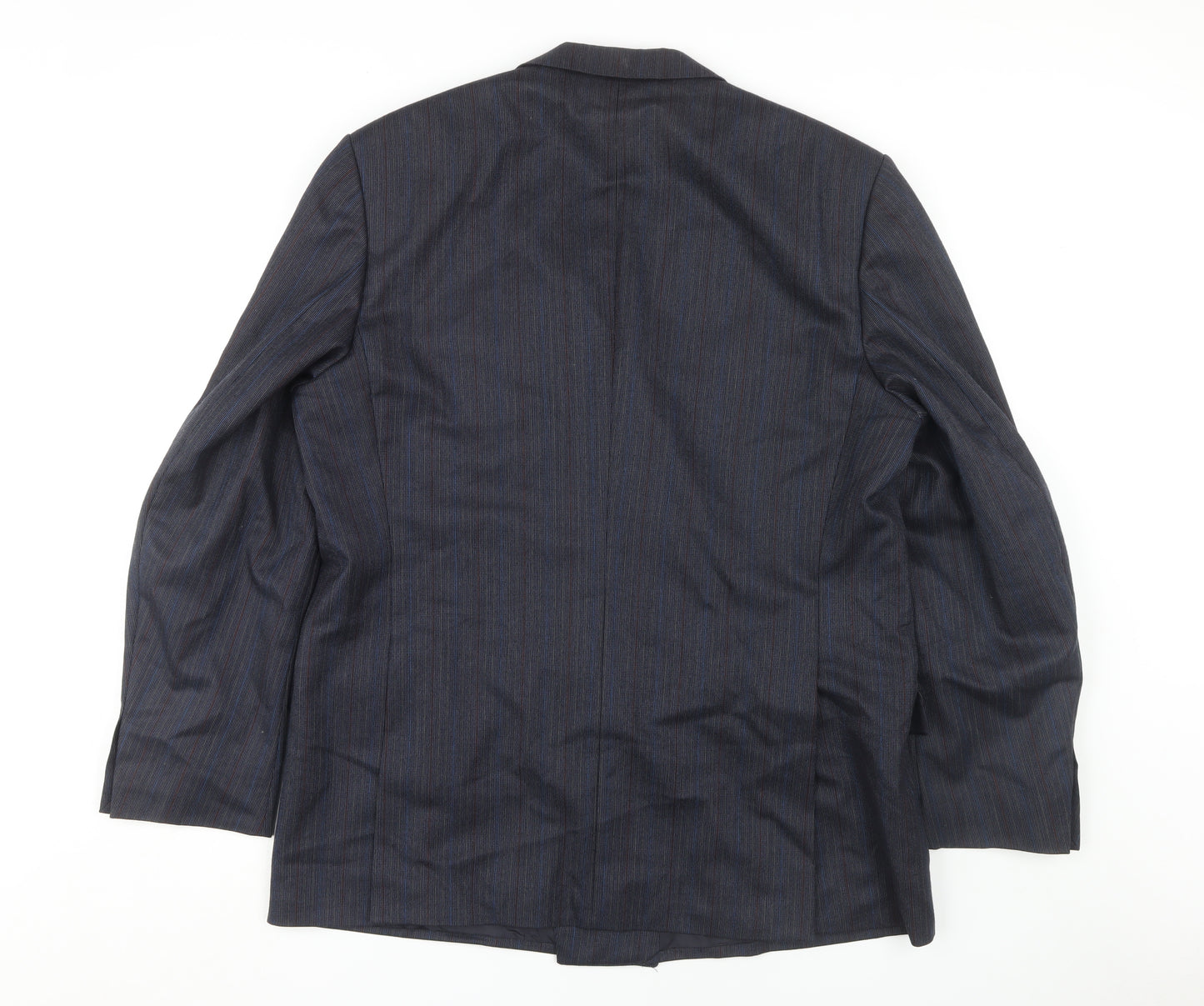 Konen Men's Blue Striped Double-Breasted Blazer 44R