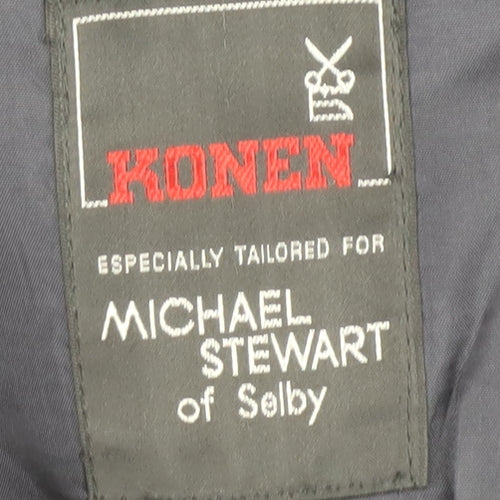 Konen Men's Blue Striped Double-Breasted Blazer 44R