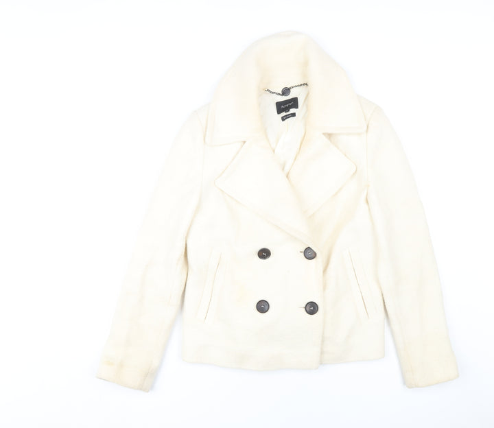 Marks and Spencer Ivory Pea Coat Women UK 10 Autumn/Winter