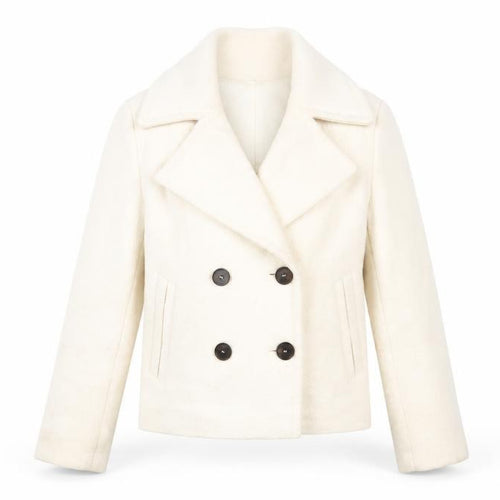 Marks and Spencer Ivory Pea Coat Women UK 10 Autumn/Winter