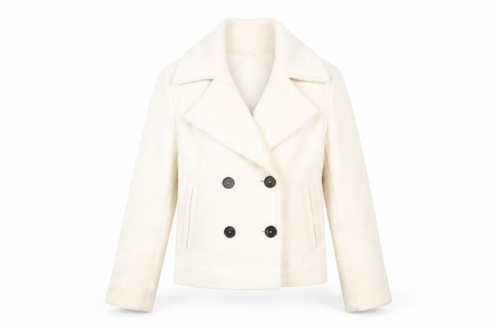 Marks and Spencer Ivory Pea Coat Women UK 10 Autumn/Winter