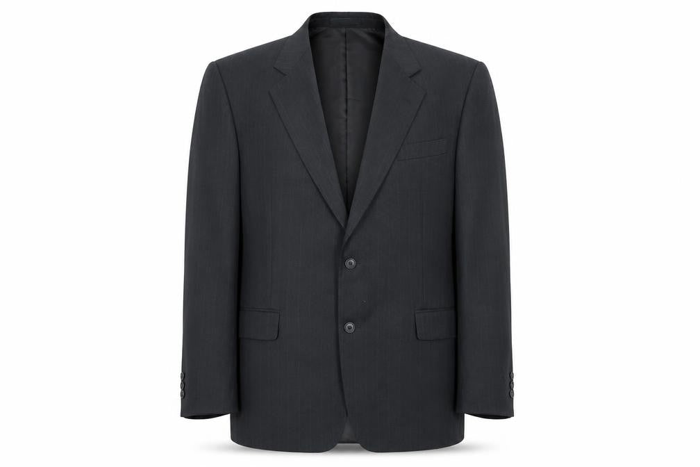 Front view of Greenwoods Classic Men's Black Blazer 46R Regular Fit