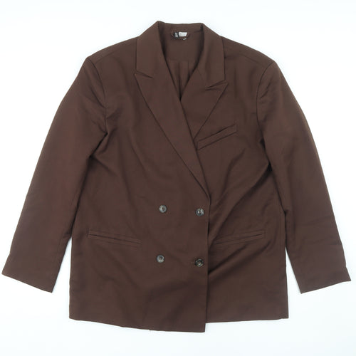H&M Women’s Brown Double-Breasted Blazer Size 12