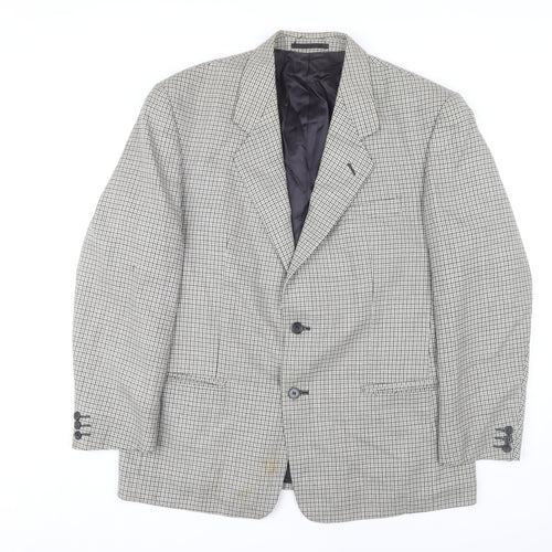 Debenhams Men's Grey Check Blazer 42R Wool