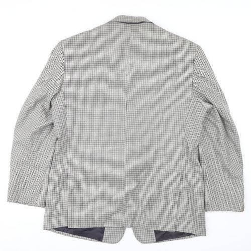 Debenhams Men's Grey Check Blazer 42R Wool