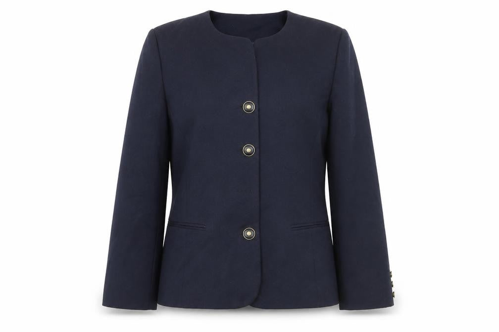 First Avenue Women's Blue Wool Blazer Jacket Size L
