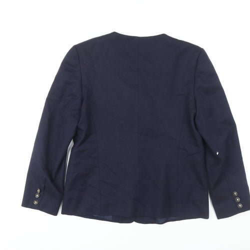 First Avenue Women's Blue Wool Blazer Jacket Size L