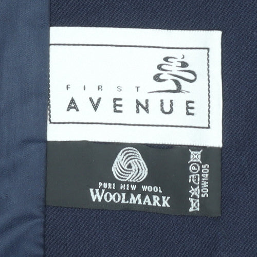 First Avenue Women's Blue Wool Blazer Jacket Size L
