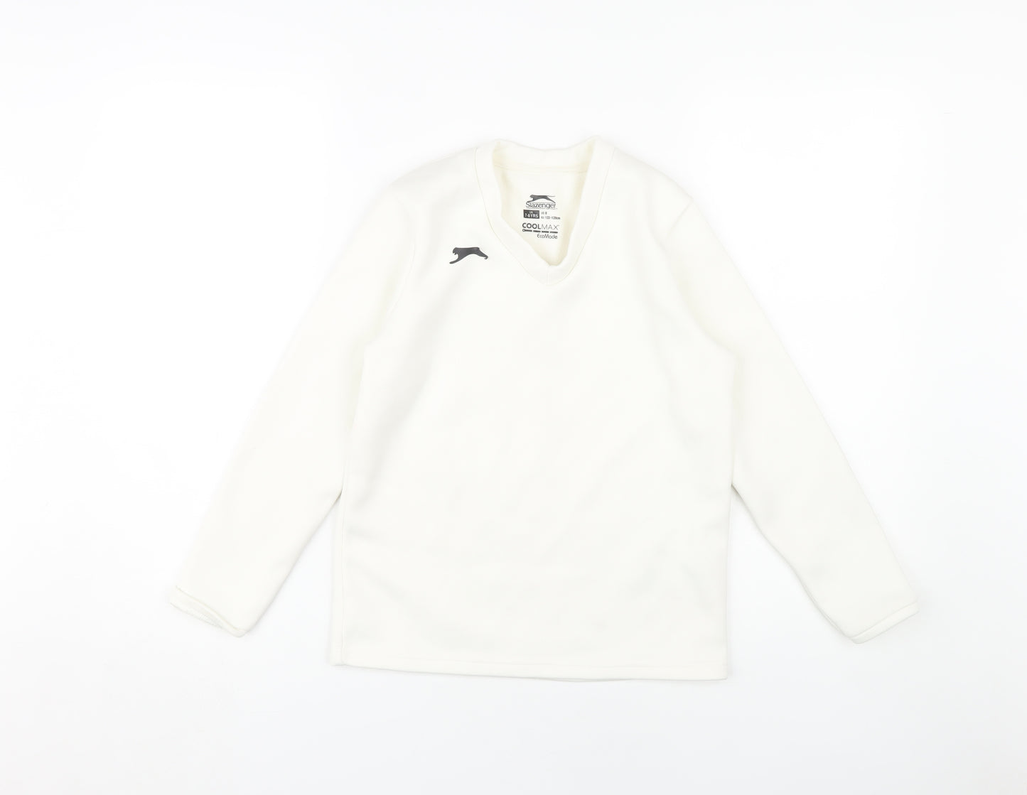 Slazenger Boys Long Sleeve White Pullover 7-8 Years