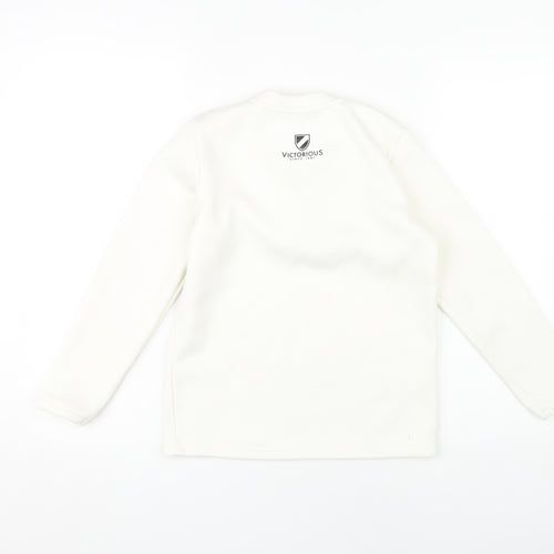 Slazenger Boys Long Sleeve White Pullover 7-8 Years